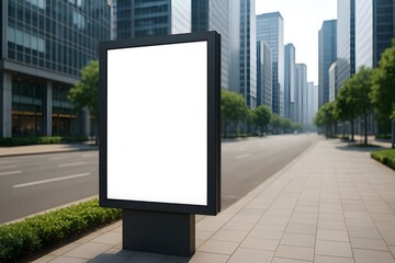 Blank billboard on city street for advertising