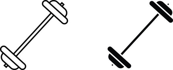 barbell  icon vector graphic illustration  with white background flat hand made icon