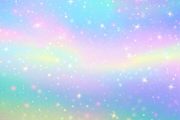 Fantasy Rainbow Night Sky with Shining Stars