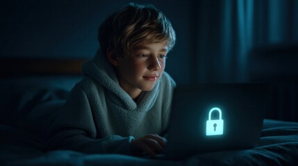 Cybersecurity awareness for kids safe online practices at home digital environment nighttime parental guidance