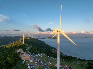 wind power station on mountain