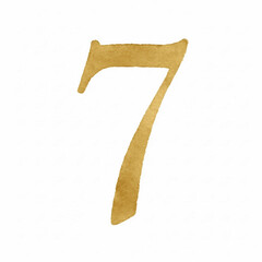 Golden Ratio Gold Number seven isolated watercolor vector illustration svg