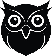 A cute cartoon vector owl with big eyes and a happy heart symbol is a fun illustration for your design