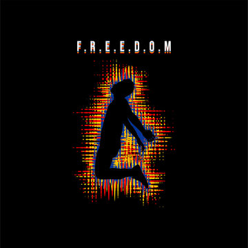 Naklejki freedom slogan abstract simpl...