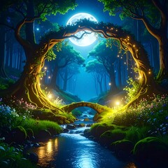 Enchanted Forest at Night