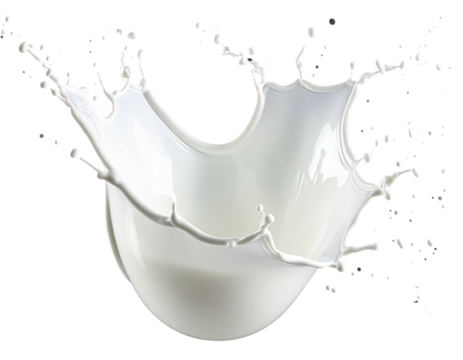 Dramatic milk splash, high speed photography captures the liquid's movement