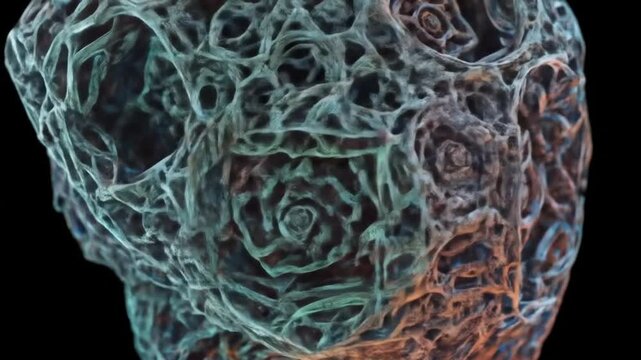 Surreal twisted brainscape under strange lights