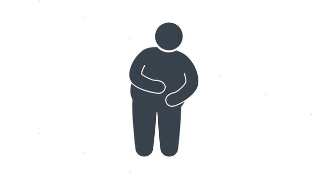 Overweight Woman Holding Stomach Animation Icon