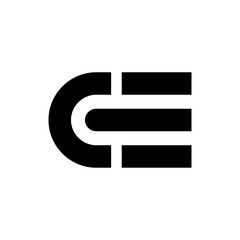 A bold and modern vector logo featuring the combined letters C and E (or EC) in a stylized, geometric monogram. The design is minimalist and clean, using thick lines to create a strong sense of struct