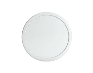 Isolated top-down view of a white, circular object with a distinct rim