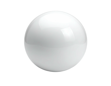A perfectly spherical, white, glossy object levitating on a stark black backdrop - Powered by Adobe
