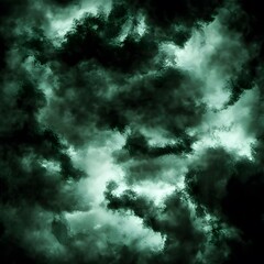 Obraz premium Dark Green Smoke Clouds Abstract Background Texture