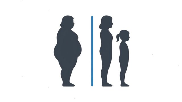 Body Size and Weight Comparison Animation Icon