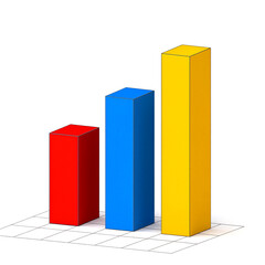 Colorful bar graph showing increasing values in a simple design