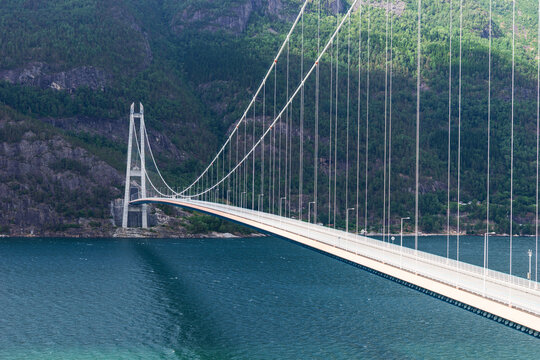 The longest suspension bridge in Norway. Hardanger Bridge