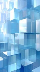 Fototapeta premium Abstract blue background with a seamless geometric cube pattern for a futuristic digital design and technology concept