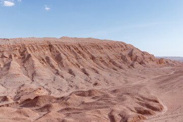 Rock formations in valle de la luna or moon valley in atacama desert