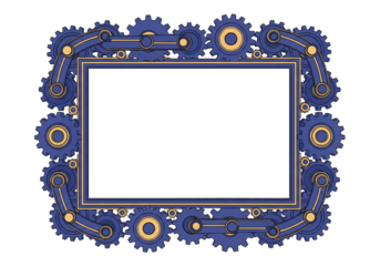 Steampunk Gear Frame with Empty Rectangle