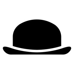 Logo moda de caballero vintage. Icono silueta de sombrero bombín