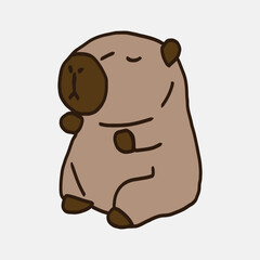 capybara cute kawaii hand drawing illustration