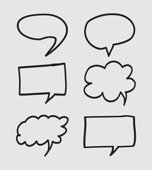 Message speech bubble hand drawing doodle set