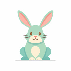 Obraz premium Cute Easter Bunny Holding Colorful Easter Egg Cartoon Illustration