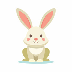 Obraz premium Cute Easter Bunny Holding Colorful Easter Egg Cartoon Illustration
