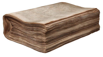 Ancient Tang dynasty paper book background isolated on a Transparent background, PNG file.
