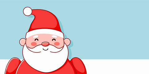 Minimalist Cartoon Santa Claus Illustration with Happy Expression for Holiday Designs