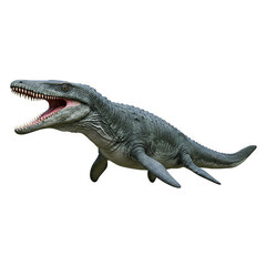 Big mosasaurus dinosaur on transparent background PNG Generative AI 
