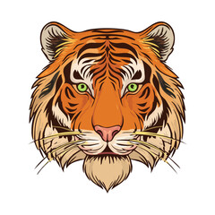 Tiger head illustration &ndash; wild animal, jungle, predator symbol