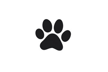 A black and white paw print