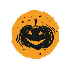 Halloween Jack O Lantern pumpkin element design isolated on white background.