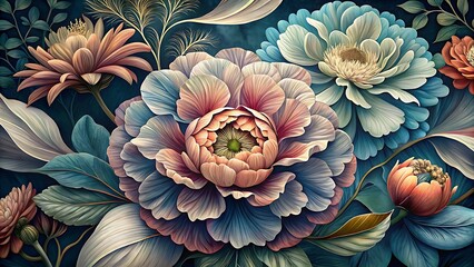 Floral dream beautiful flowers blossom in a delicate watercolor style