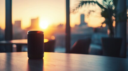 Sunset speaker on wooden table