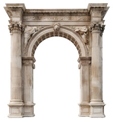 Naklejka premium architectural archway with columns, isolated on transparent background.