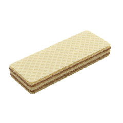 Vanilla wafer cookies on transparent background PNG Generative AI