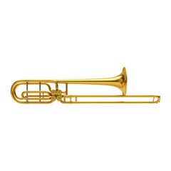 Trombone music instrument on Transparent Background PNG Generative AI