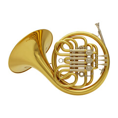 French horn on transparent background PNG Generative AI