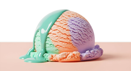 "Rainbow Scoop Sunset" – For the melting multicolored ice cream scoop.