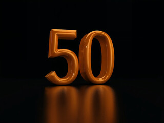 Glossy golden number 70. Shiny realistic 3d gold color.	