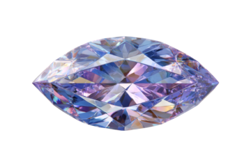 A blue gemstone with a purple hue