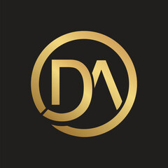 DA logo design. Luxury DA, AD logo design. AD logo design. Creative DA logo design. Simple, Minimalist, Circle logo design. Beauty Fashion AD logo Stylish golden color royal free download. Brand logo