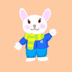 Cute rabbit in the winter