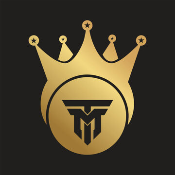 MT crown logo design. Luxury MT logo design. TM logo design. Jewelry fashion logo design. Minimalist logo design. 