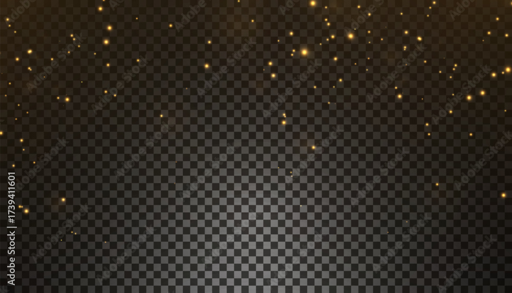 Wall mural gold dust, subtle bokeh. christmas glowing bokeh and glitter texture for background overlays on a tr