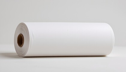 Blank White Paper Roll Flat Surface