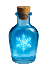 Frost Draught Potion Bottle with Icy Crystal Snowflake Cutout Transparent PNG