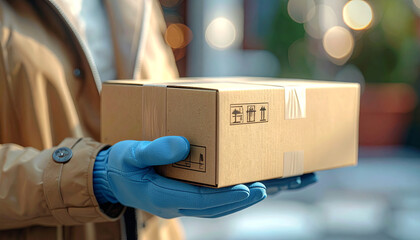 Delivering the Promise: A parcel being held securely, embodies the convenience of swift and dependable delivery, ready to bring joy.