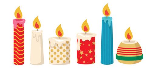Christmas candle clipart vector decoration